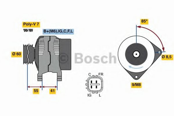 BOSCH 0 986 080 730 Генератор для HONDA CIVIC VIII (Хонда Цивик 8) BOSCH 0 986 080 730 Генератор для HONDA CIVIC VIII (Хонда Цивик 8)