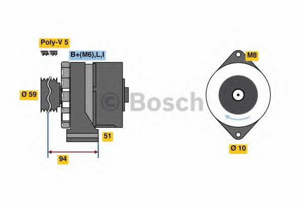 BOSCH 0 986 080 760 Генератор 85 для DAEWOO (Дэу) BOSCH 0 986 080 760 Генератор 85 для DAEWOO (Дэу)