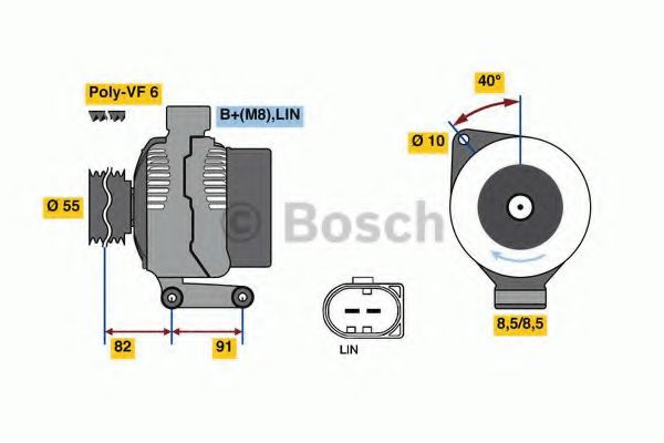 BOSCH 0 986 080 810 Генератор для VOLVO C30 (Вольво C30) BOSCH 0 986 080 810 Генератор для VOLVO C30 (Вольво C30)