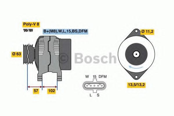 BOSCH 0 986 081 010 Генератор для VOLVO (Вольво) BOSCH 0 986 081 010 Генератор для VOLVO (Вольво)
