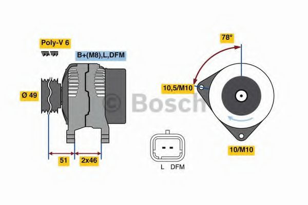 BOSCH 0 986 081 020 Генератор для CITROëN (Cитроëн)