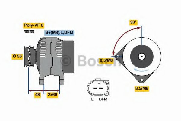 BOSCH 0 986 081 230 Генератор для VOLKSWAGEN PASSAT (Фольксваген Пассат) BOSCH 0 986 081 230 Генератор для VOLKSWAGEN PASSAT (Фольксваген Пассат)