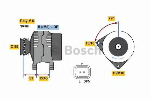 BOSCH 0 986 081 350 Генератор для PEUGEOT (Пежо) BOSCH 0 986 081 350 Генератор для PEUGEOT (Пежо)