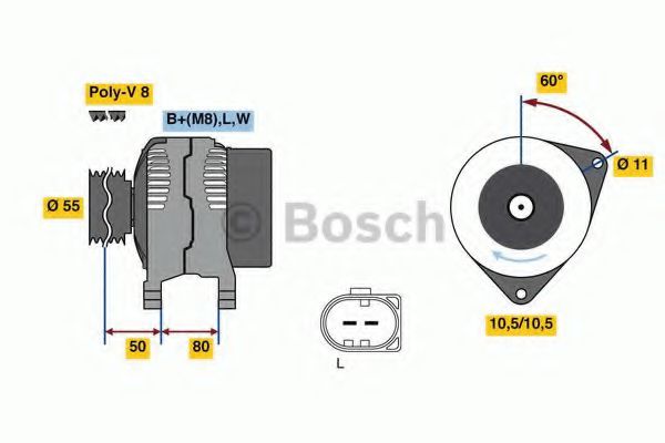 BOSCH 0 986 081 360 Генератор для IVECO VERTIS (Ивеко Vэртис) BOSCH 0 986 081 360 Генератор для IVECO VERTIS (Ивеко Vэртис)
