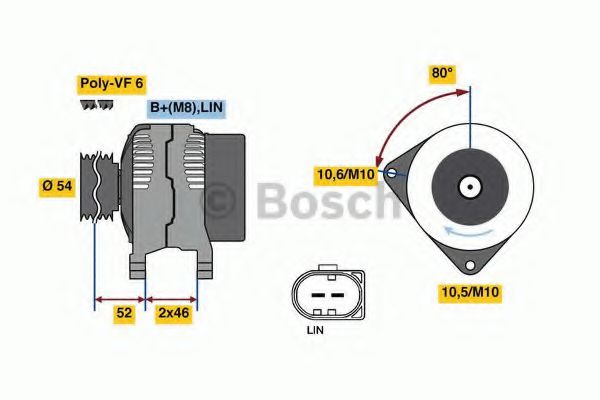 BOSCH 0 986 081 400 Генератор для LAND ROVER FREELANDER 2 (Ленд ровер/лэнд ровер Фриландер 2) BOSCH 0 986 081 400 Генератор для LAND ROVER FREELANDER 2 (Ленд ровер/лэнд ровер Фриландер 2)