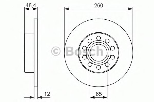 BOSCH 0 986 479 952 Тормозной диск для SEAT ALTEA (Сеат Алтэа) BOSCH 0 986 479 952 Тормозной диск для SEAT ALTEA (Сеат Алтэа)