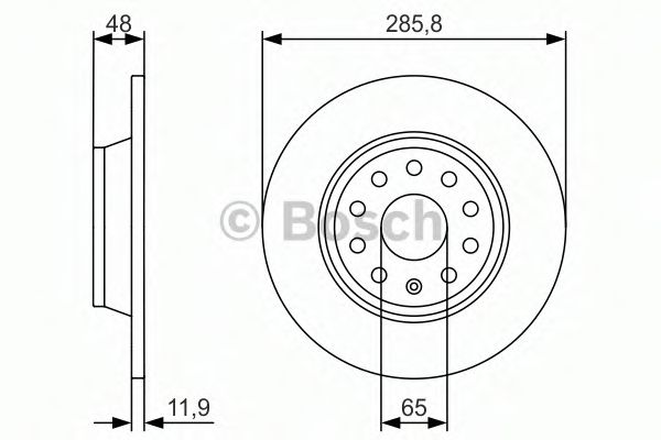 BOSCH 0 986 479 972 Тормозной диск для SEAT ALTEA (Сеат Алтэа) BOSCH 0 986 479 972 Тормозной диск для SEAT ALTEA (Сеат Алтэа)