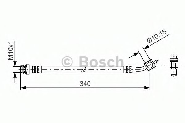 BOSCH 1 987 481 423 Тормозной шланг Задний мост справа для FORD (Форд) BOSCH 1 987 481 423 Тормозной шланг Задний мост справа для FORD (Форд)
