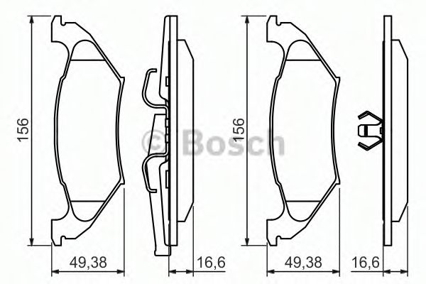 BOSCH 0 986 494 495 Тормозные колодки для DODGE CARAVAN (Додж Караван) BOSCH 0 986 494 495 Тормозные колодки для DODGE CARAVAN (Додж Караван)
