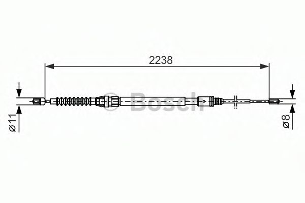 BOSCH 1 987 482 373 Трос, стояночная тормозная система справа для PEUGEOT (Пежо) BOSCH 1 987 482 373 Трос, стояночная тормозная система справа для PEUGEOT (Пежо)