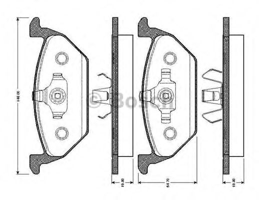 BOSCH 0 986 TB2 040 Тормозные колодки для VOLKSWAGEN (Фольксваген) BOSCH 0 986 TB2 040 Тормозные колодки для VOLKSWAGEN (Фольксваген)