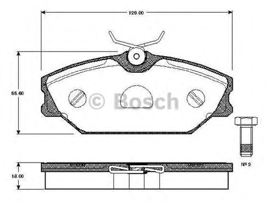 BOSCH 0 986 TB2 106 Тормозные колодки для RENAULT SCNIC I (Рено Сценик и) BOSCH 0 986 TB2 106 Тормозные колодки для RENAULT SCNIC I (Рено Сценик и)