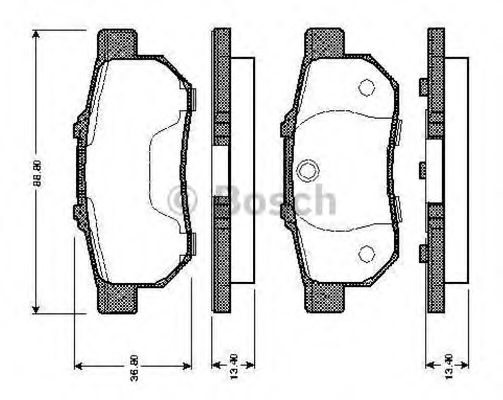 BOSCH 0 986 TB2 121 Тормозные колодки для HONDA PRELUDE III (Хонда Прэлудэ 3) BOSCH 0 986 TB2 121 Тормозные колодки для HONDA PRELUDE III (Хонда Прэлудэ 3)