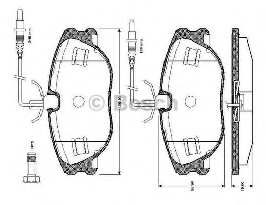 BOSCH 0 986 TB2 166 Тормозные колодки подготовлено для датчика износа колодок для CITROËN DISPATCH (CитроËн Диспатч) BOSCH 0 986 TB2 166 Тормозные колодки подготовлено для датчика износа колодок для CITROËN DISPATCH (CитроËн Диспатч)
