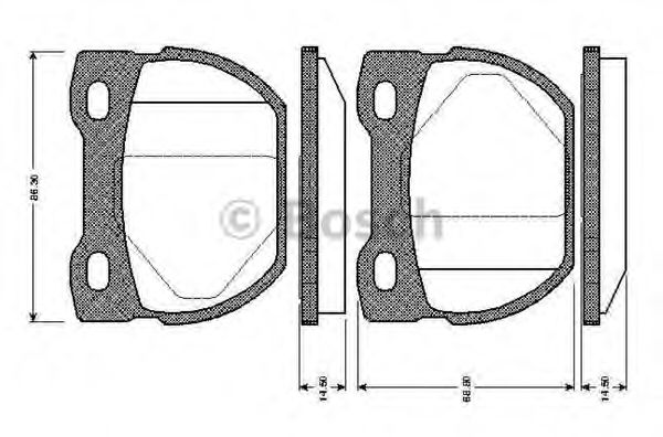 BOSCH 0 986 TB2 280 Тормозные колодки для LAND ROVER DEFENDER (Ленд ровер/лэнд ровер Дэфэндэр) BOSCH 0 986 TB2 280 Тормозные колодки для LAND ROVER DEFENDER (Ленд ровер/лэнд ровер Дэфэндэр)