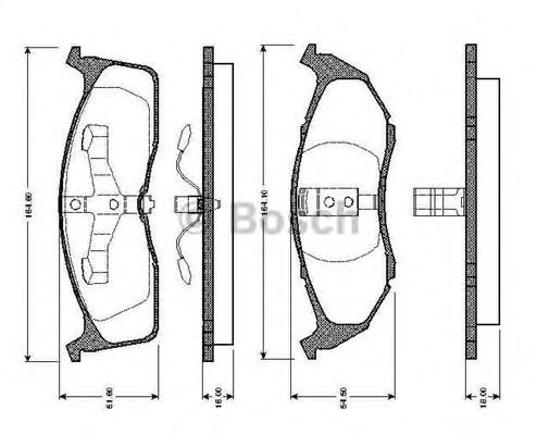 BOSCH 0 986 TB2 302 Тормозные колодки для DODGE CARAVAN (Додж Караван) BOSCH 0 986 TB2 302 Тормозные колодки для DODGE CARAVAN (Додж Караван)