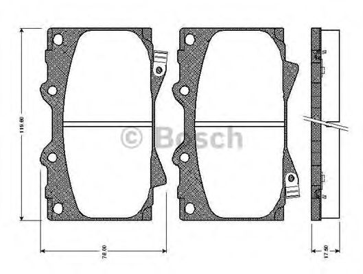 BOSCH 0 986 TB2 348 Тормозные колодки для TOYOTA PRADO (Тойота/тоета Прадо) BOSCH 0 986 TB2 348 Тормозные колодки для TOYOTA PRADO (Тойота/тоета Прадо)