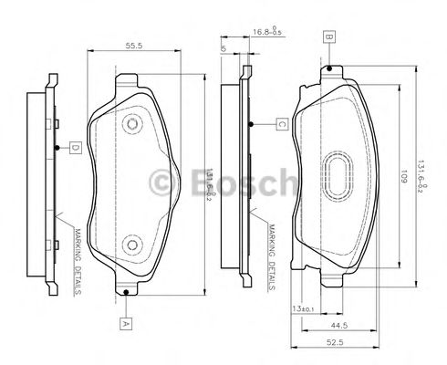 BOSCH 0 986 TB2 381 Тормозные колодки для OPEL VITA C (Опель Vита c) BOSCH 0 986 TB2 381 Тормозные колодки для OPEL VITA C (Опель Vита c)