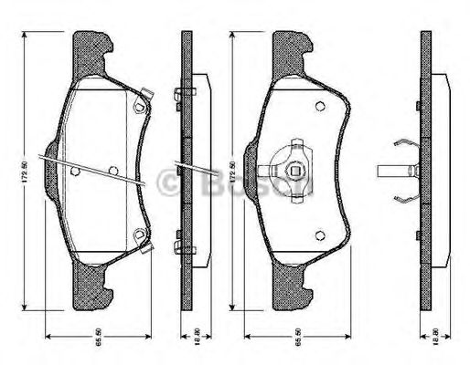 BOSCH 0 986 TB2 387 Тормозные колодки для CHRYSLER TOWN COUNTRY IV (Крайслер Таун кантри 4) BOSCH 0 986 TB2 387 Тормозные колодки для CHRYSLER TOWN COUNTRY IV (Крайслер Таун кантри 4)