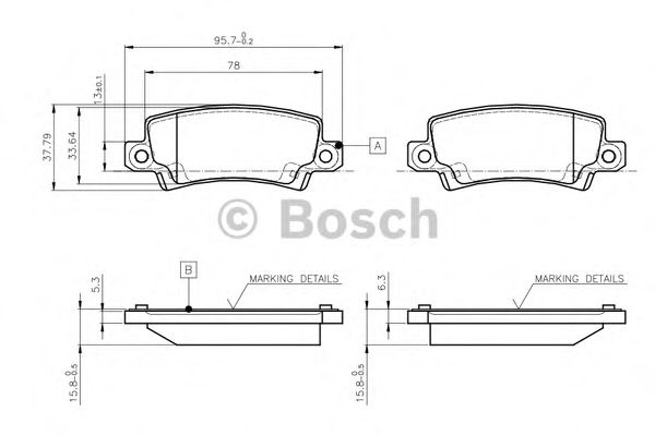 BOSCH 0 986 TB2 416 Тормозные колодки для TOYOTA FIELDER (Тойота/тоета Фиэлдэр) BOSCH 0 986 TB2 416 Тормозные колодки для TOYOTA FIELDER (Тойота/тоета Фиэлдэр)
