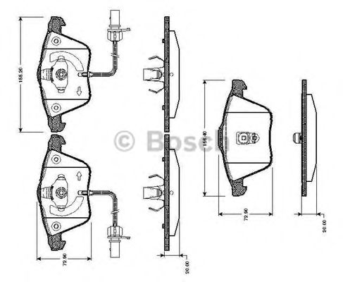 BOSCH 0 986 TB2 436 Тормозные колодки передний мост для AUDI TT (Ауди Тт) BOSCH 0 986 TB2 436 Тормозные колодки передний мост для AUDI TT (Ауди Тт)