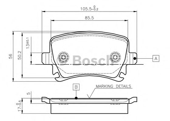 BOSCH 0 986 TB2 458 Тормозные колодки задний мост для SEAT ALTEA (Сеат Алтэа) BOSCH 0 986 TB2 458 Тормозные колодки задний мост для SEAT ALTEA (Сеат Алтэа)