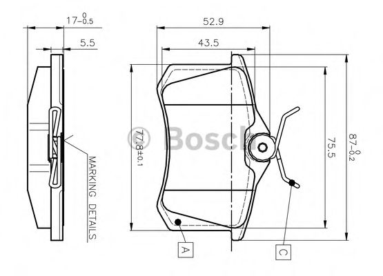 BOSCH 0 986 TB2 590 Тормозные колодки для SEAT TOLEDO (Сеат Толэдо) BOSCH 0 986 TB2 590 Тормозные колодки для SEAT TOLEDO (Сеат Толэдо)