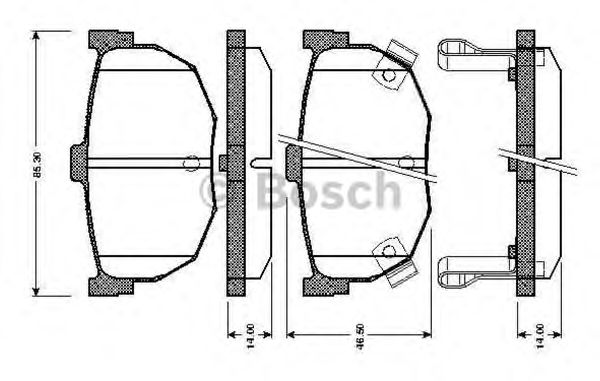 BOSCH 0 986 TB2 619 Тормозные колодки для KIA FORTE II (Киа Фортэ 2) BOSCH 0 986 TB2 619 Тормозные колодки для KIA FORTE II (Киа Фортэ 2)