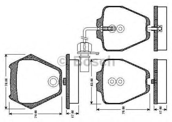 BOSCH 0 986 TB2 808 Тормозные колодки для VOLKSWAGEN (Фольксваген) BOSCH 0 986 TB2 808 Тормозные колодки для VOLKSWAGEN (Фольксваген)