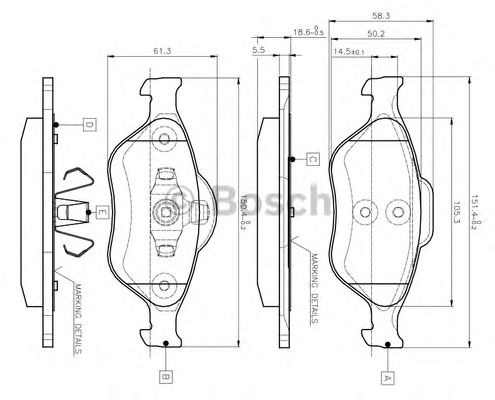 BOSCH 0 986 TB2 812 Тормозные колодки для MAZDA SOHO III (Мазда Сохо 3) BOSCH 0 986 TB2 812 Тормозные колодки для MAZDA SOHO III (Мазда Сохо 3)