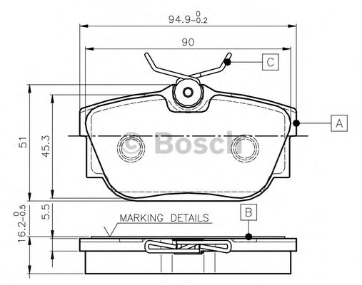 BOSCH 0 986 TB2 813 Тормозные колодки для VOLKSWAGEN T4 CARAVELLE (Фольксваген Т4 cараvэллэ) BOSCH 0 986 TB2 813 Тормозные колодки для VOLKSWAGEN T4 CARAVELLE (Фольксваген Т4 cараvэллэ)