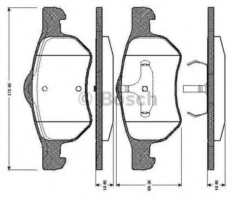 BOSCH 0 986 TB2 841 Тормозные колодки для CHRYSLER TOWN COUNTRY IV (Крайслер Таун кантри 4) BOSCH 0 986 TB2 841 Тормозные колодки для CHRYSLER TOWN COUNTRY IV (Крайслер Таун кантри 4)