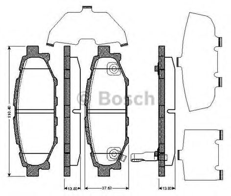 BOSCH 0 986 TB2 894 Тормозные колодки для SUBARU LEGACY V (Субару Легаси 5)