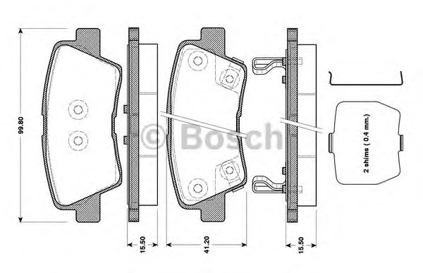 BOSCH 0 986 TB3 089 Тормозные колодки для HYUNDAI AZERA (Хендай Азэра) BOSCH 0 986 TB3 089 Тормозные колодки для HYUNDAI AZERA (Хендай Азэра)