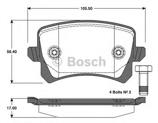 BOSCH 0 986 TB3 125 Тормозные колодки задний мост для VOLKSWAGEN (Фольксваген) BOSCH 0 986 TB3 125 Тормозные колодки задний мост для VOLKSWAGEN (Фольксваген)
