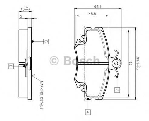 BOSCH 0 986 TB2 005 Тормозные колодки для RENAULT CLIO I (Рено Cлио и) BOSCH 0 986 TB2 005 Тормозные колодки для RENAULT CLIO I (Рено Cлио и)