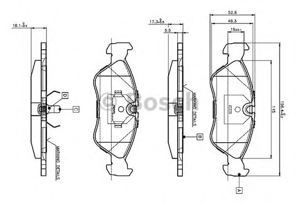 BOSCH 0 986 TB2 016 Тормозные колодки для OPEL OMEGA A (Опель Омэга а) BOSCH 0 986 TB2 016 Тормозные колодки для OPEL OMEGA A (Опель Омэга а)