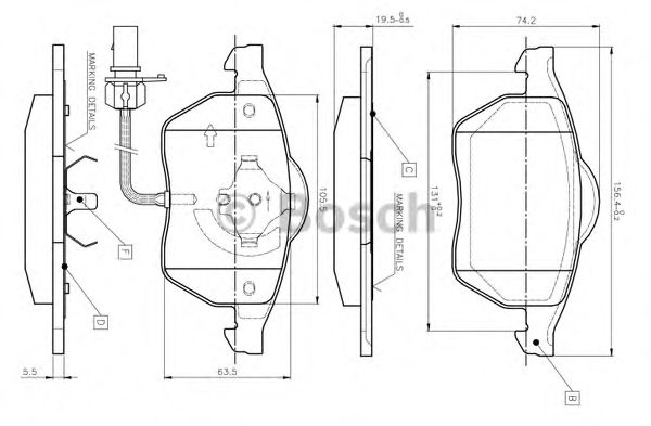 BOSCH 0 986 TB2 018 Тормозные колодки для AUDI TT (Ауди Тт) BOSCH 0 986 TB2 018 Тормозные колодки для AUDI TT (Ауди Тт)