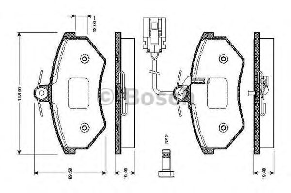 BOSCH 0 986 TB2 072 Тормозные колодки для AUDI 90 (Ауди 90) BOSCH 0 986 TB2 072 Тормозные колодки для AUDI 90 (Ауди 90)