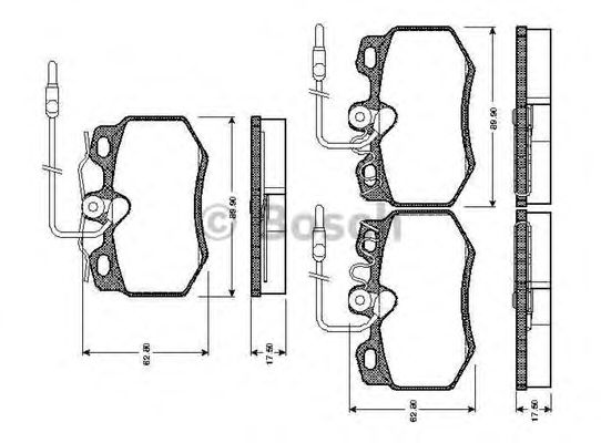 BOSCH 0 986 TB2 088 Тормозные колодки передний мост для PEUGEOT 205 II (Пежо 205 2) BOSCH 0 986 TB2 088 Тормозные колодки передний мост для PEUGEOT 205 II (Пежо 205 2)