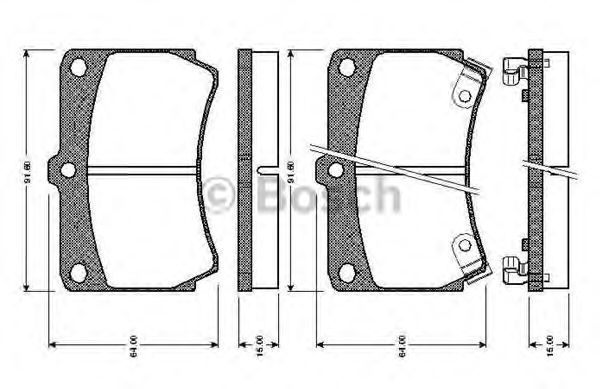 BOSCH 0 986 TB2 107 Тормозные колодки для MAZDA 323 P V (Мазда 323 пв) BOSCH 0 986 TB2 107 Тормозные колодки для MAZDA 323 P V (Мазда 323 пв)