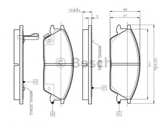 BOSCH 0 986 TB2 115 Тормозные колодки для HONDA ACCORD II (Хонда Аccорд 2) BOSCH 0 986 TB2 115 Тормозные колодки для HONDA ACCORD II (Хонда Аccорд 2)
