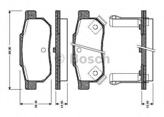 BOSCH 0 986 TB2 120 Тормозные колодки для HONDA PRELUDE III (Хонда Прэлудэ 3) BOSCH 0 986 TB2 120 Тормозные колодки для HONDA PRELUDE III (Хонда Прэлудэ 3)