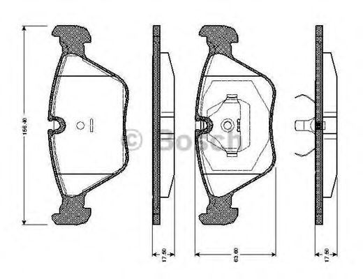 BOSCH 0 986 TB2 152 Тормозные колодки передний мост для JAGUAR VANDEN PLAS (Ягуар Vандэн плас) BOSCH 0 986 TB2 152 Тормозные колодки передний мост для JAGUAR VANDEN PLAS (Ягуар Vандэн плас)