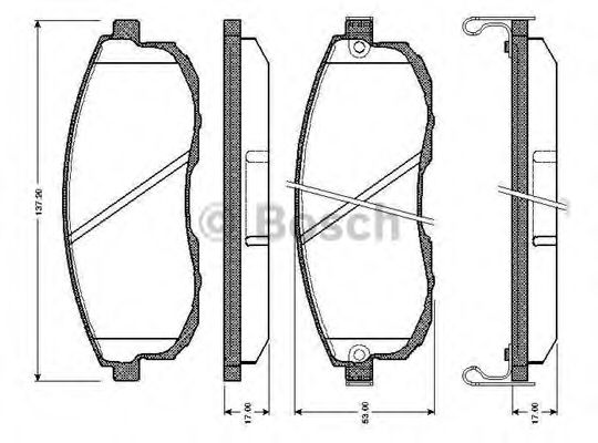 BOSCH 0 986 TB2 161 Тормозные колодки для NISSAN TEANA I (Ниссан Теана 1) BOSCH 0 986 TB2 161 Тормозные колодки для NISSAN TEANA I (Ниссан Теана 1)