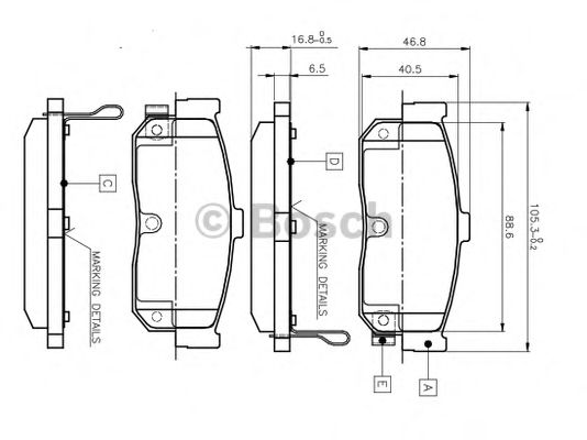 BOSCH 0 986 TB2 199 Тормозные колодки для NISSAN PULSAR I (Ниссан Пулсар и) BOSCH 0 986 TB2 199 Тормозные колодки для NISSAN PULSAR I (Ниссан Пулсар и)