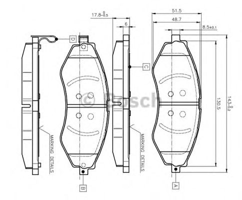 BOSCH 0 986 TB2 319 Тормозные колодки для DAEWOO KONDOR (Дэу Кондор) BOSCH 0 986 TB2 319 Тормозные колодки для DAEWOO KONDOR (Дэу Кондор)