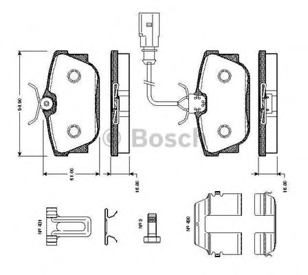 BOSCH 0 986 TB2 376 Тормозные колодки задний мост для VOLKSWAGEN T4 CARAVELLE (Фольксваген Т4 cараvэллэ) BOSCH 0 986 TB2 376 Тормозные колодки задний мост для VOLKSWAGEN T4 CARAVELLE (Фольксваген Т4 cараvэллэ)