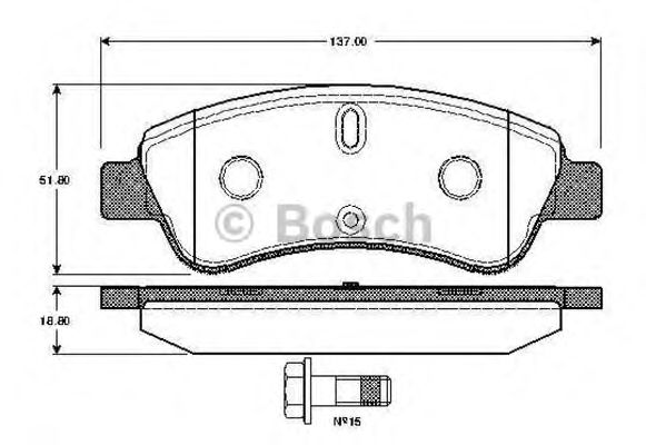 BOSCH 0 986 TB2 407 Тормозные колодки для PEUGEOT 207 (Пежо 207) BOSCH 0 986 TB2 407 Тормозные колодки для PEUGEOT 207 (Пежо 207)