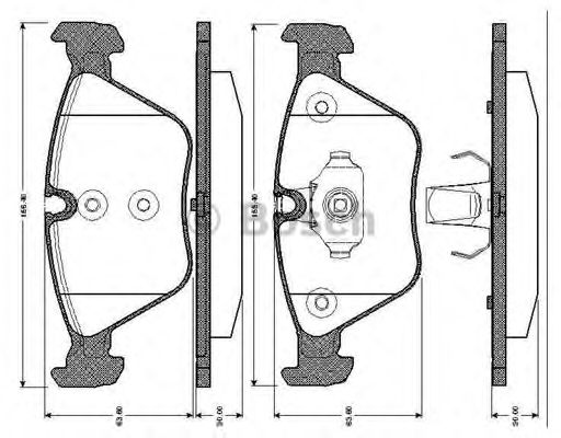 BOSCH 0 986 TB2 435 Тормозные колодки для BMW (Бмв) BOSCH 0 986 TB2 435 Тормозные колодки для BMW (Бмв)